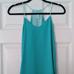 Express Reversible Tank Top, Spaghetti Strap, Teal/Light Teal, Size XS